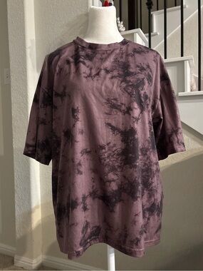 Handmade Men's or Women’s Tie-Dye Crewneck T-Shirt in Plum